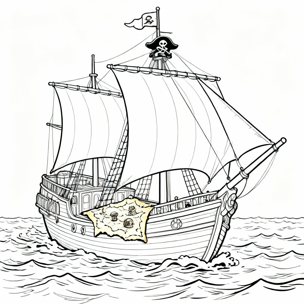Pirate Ship Coloring Page