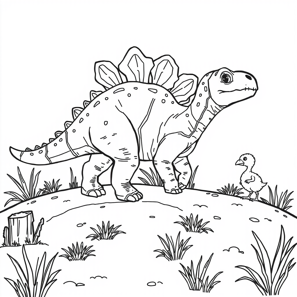 Calm Ankylosaurus Coloring Page