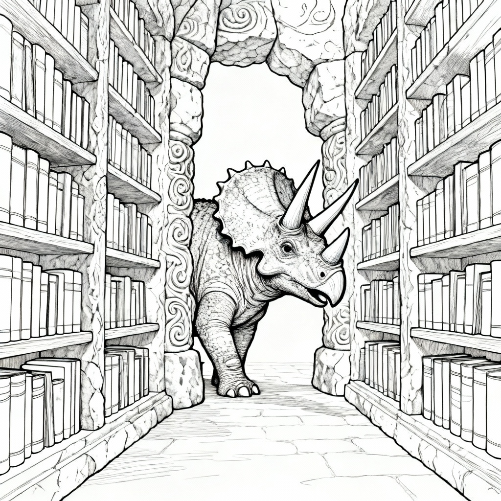 Triceratops Art Coloring Page