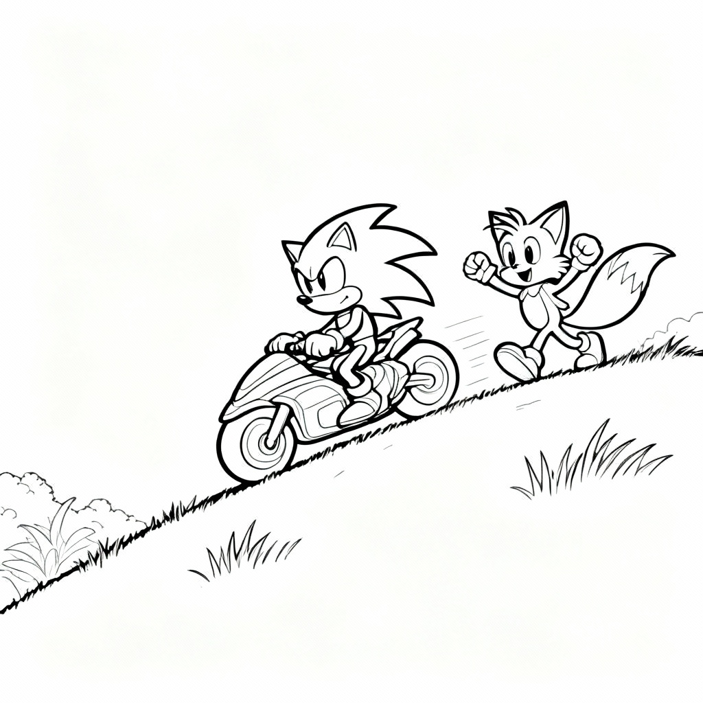 Sonic Hilltop Coloring Page