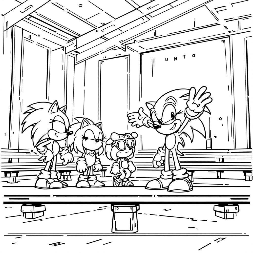 Friendly Sonic Coloring Page