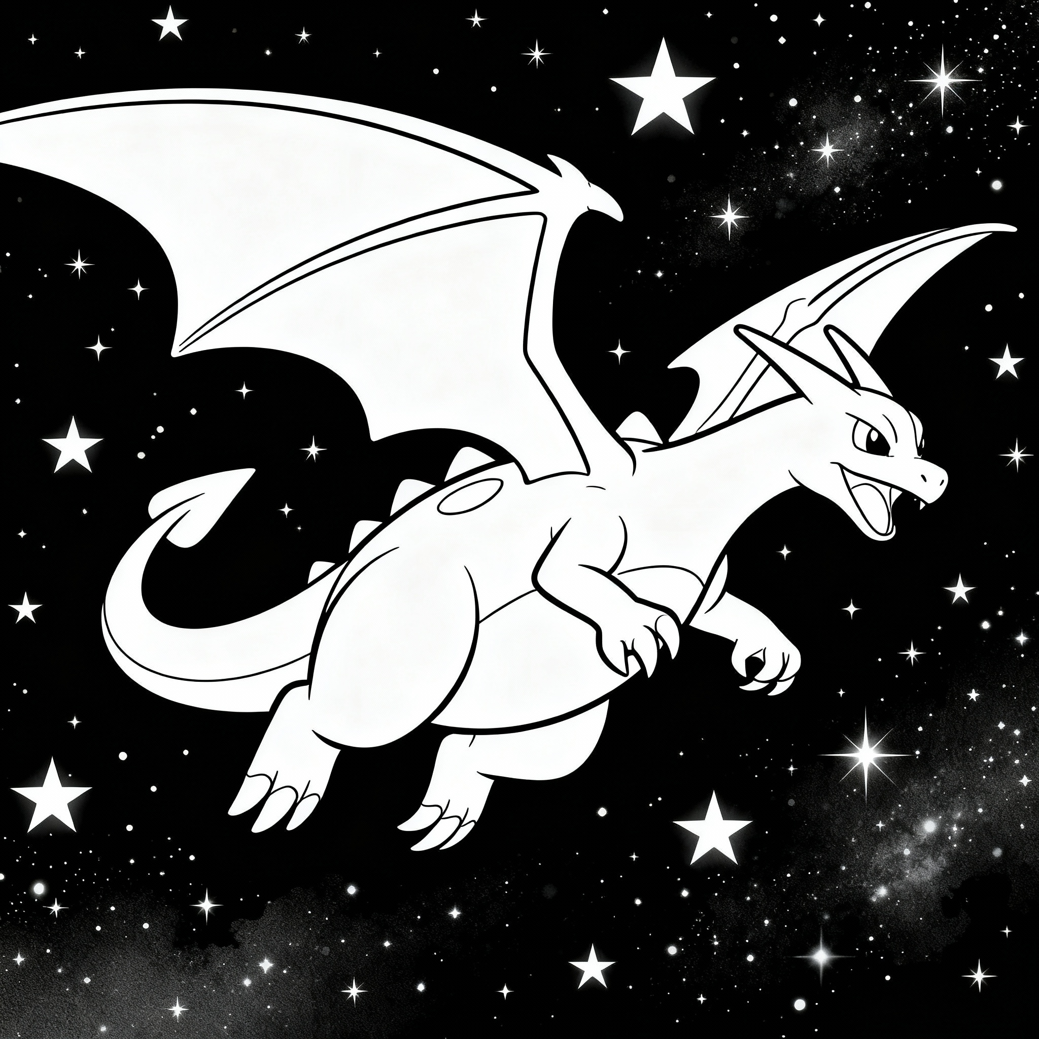 Dragonite Soars Coloring Page