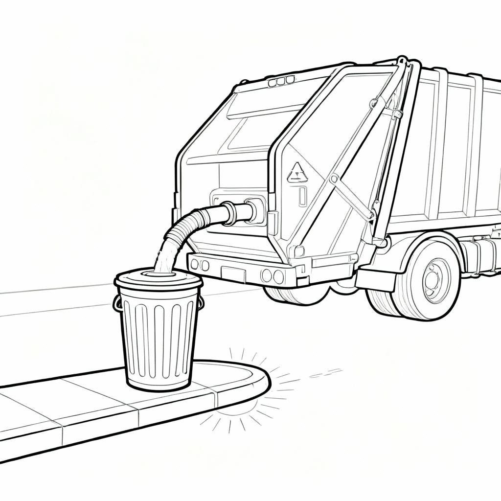 Trash Truck Coloring Page