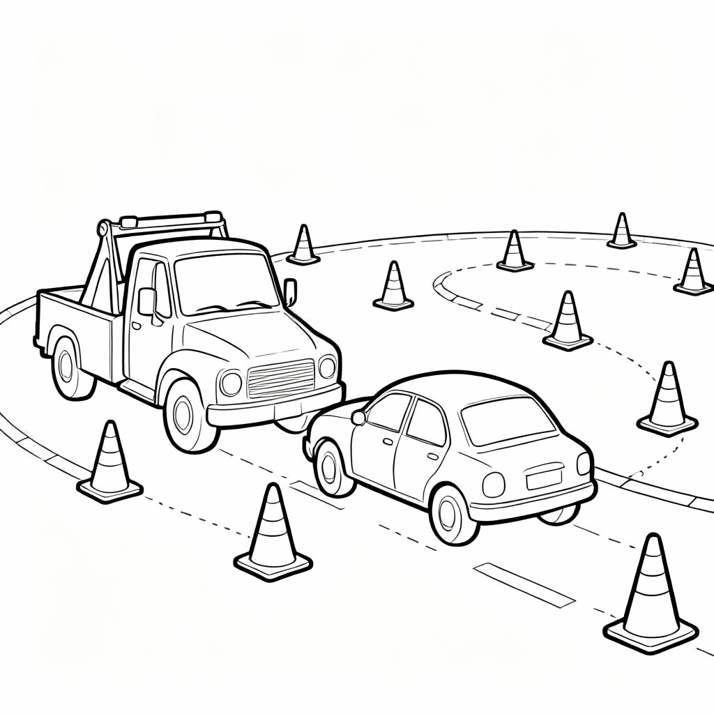 Guiding Cone Coloring Page