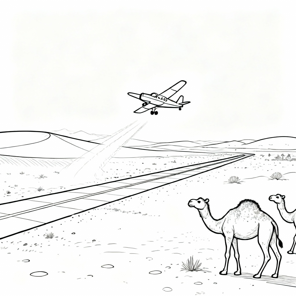 Tiny Airplane Coloring Page