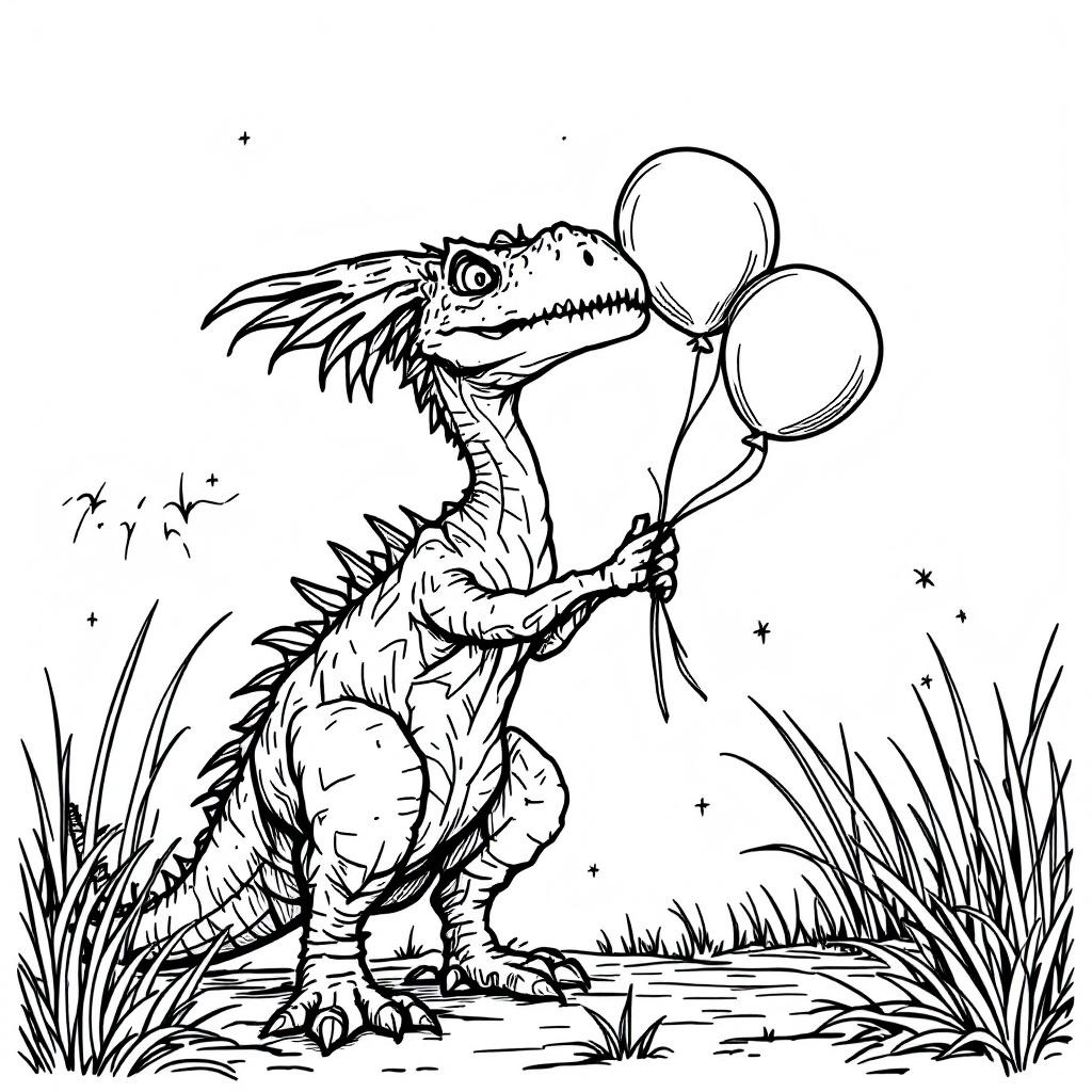 Ptero Balloons Sky Coloring Page