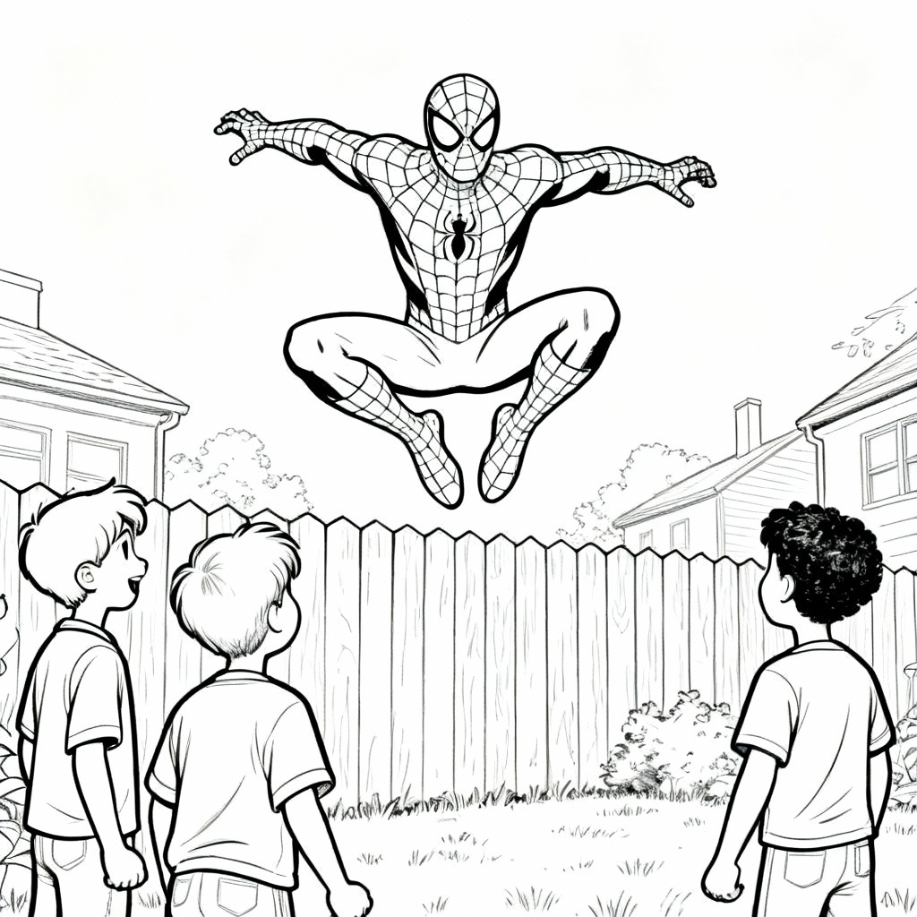 Spidey Friends Coloring Page