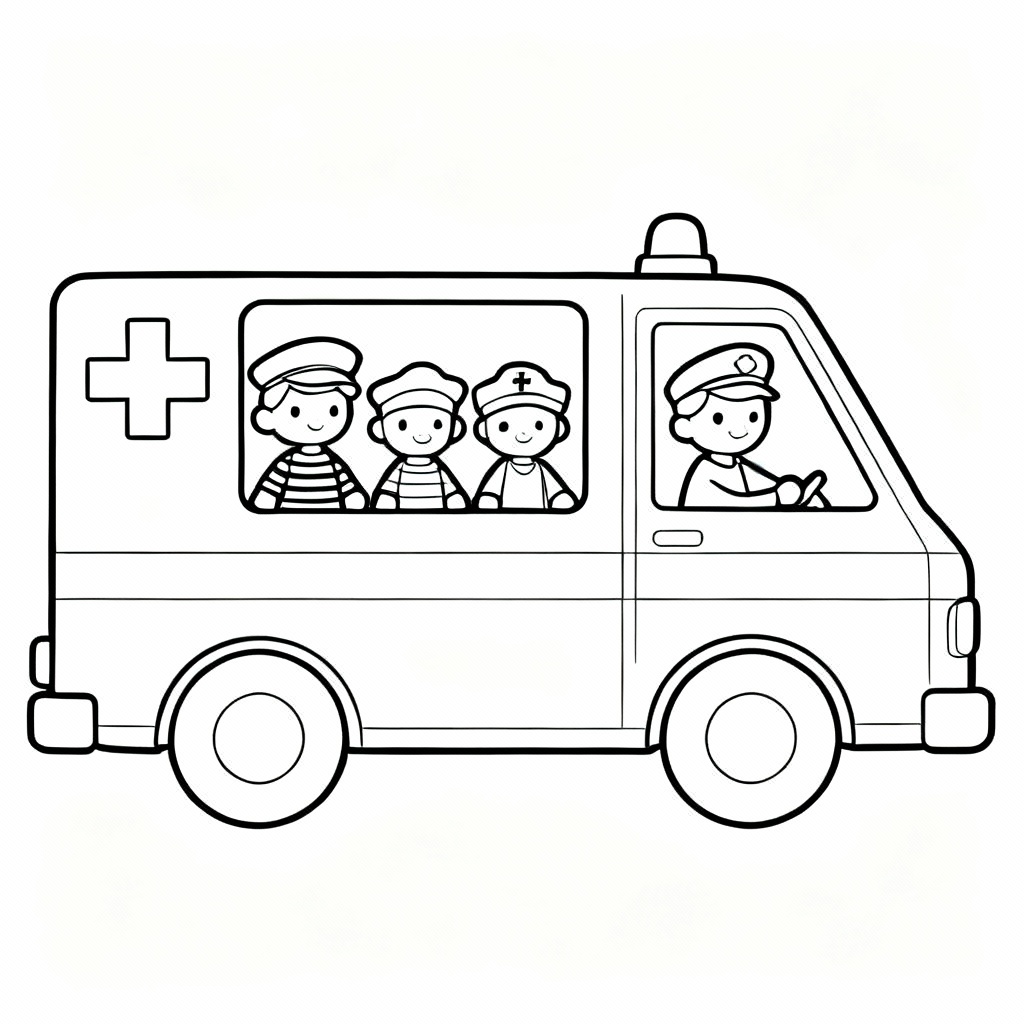 Ambulance Mission Coloring Page