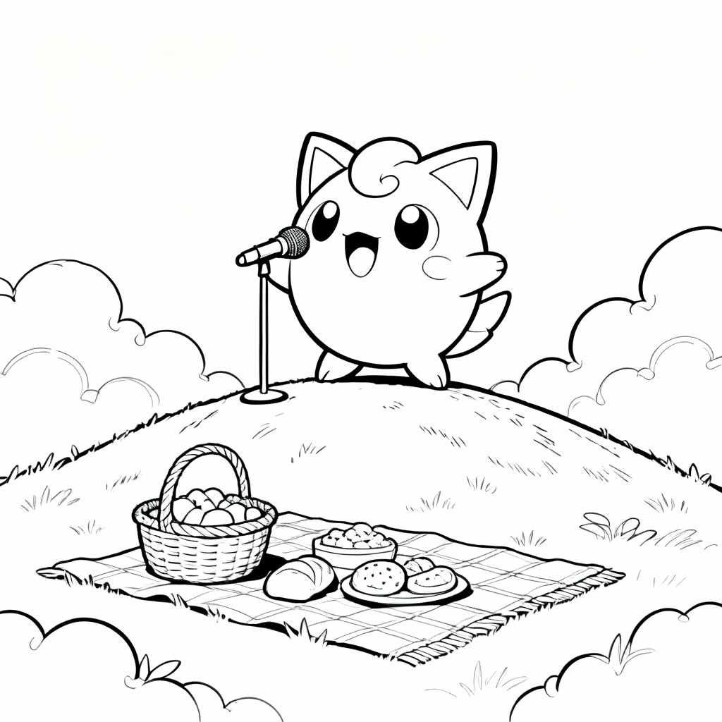 Jigglypuff Sing Coloring Page