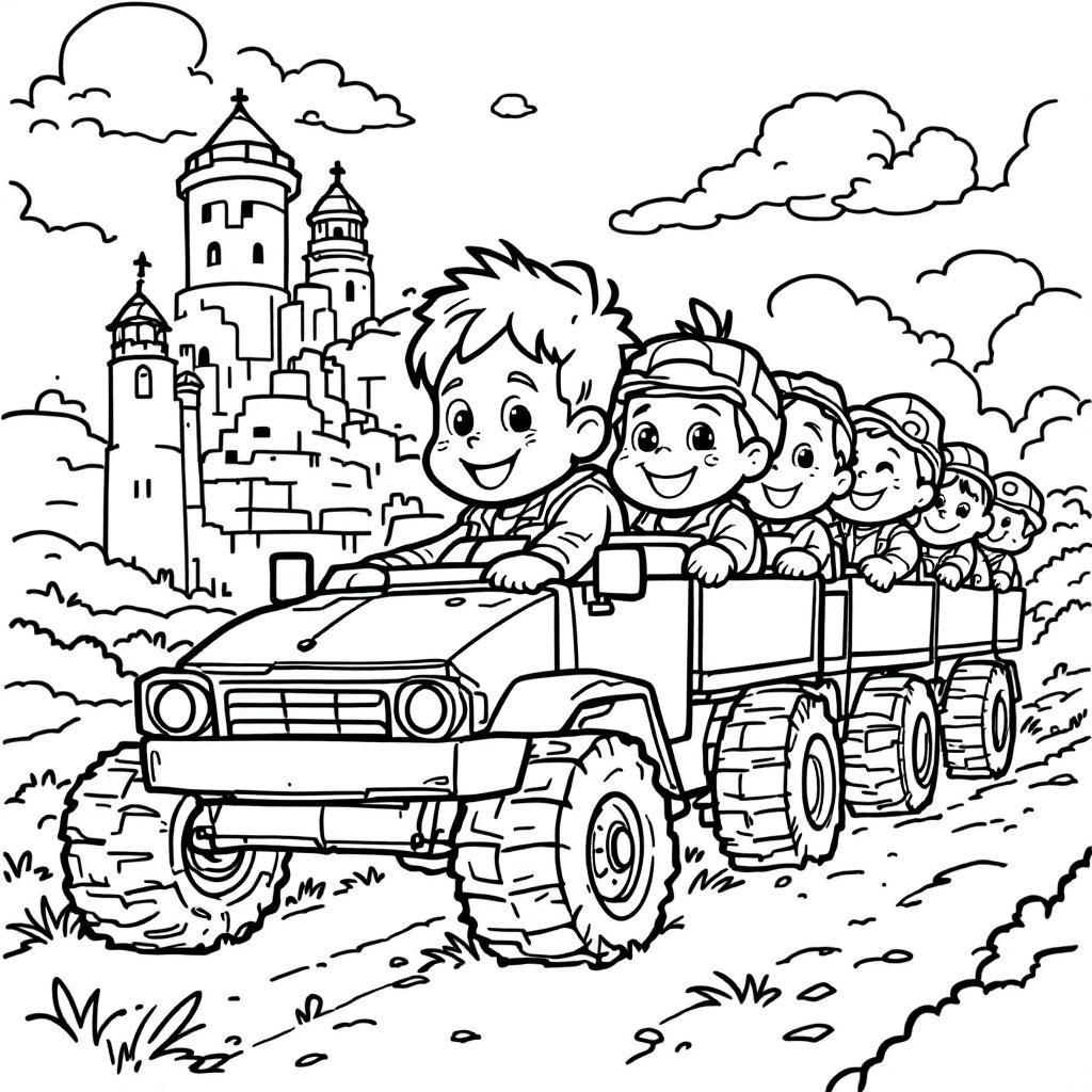 Happy Bluey Coloring Page