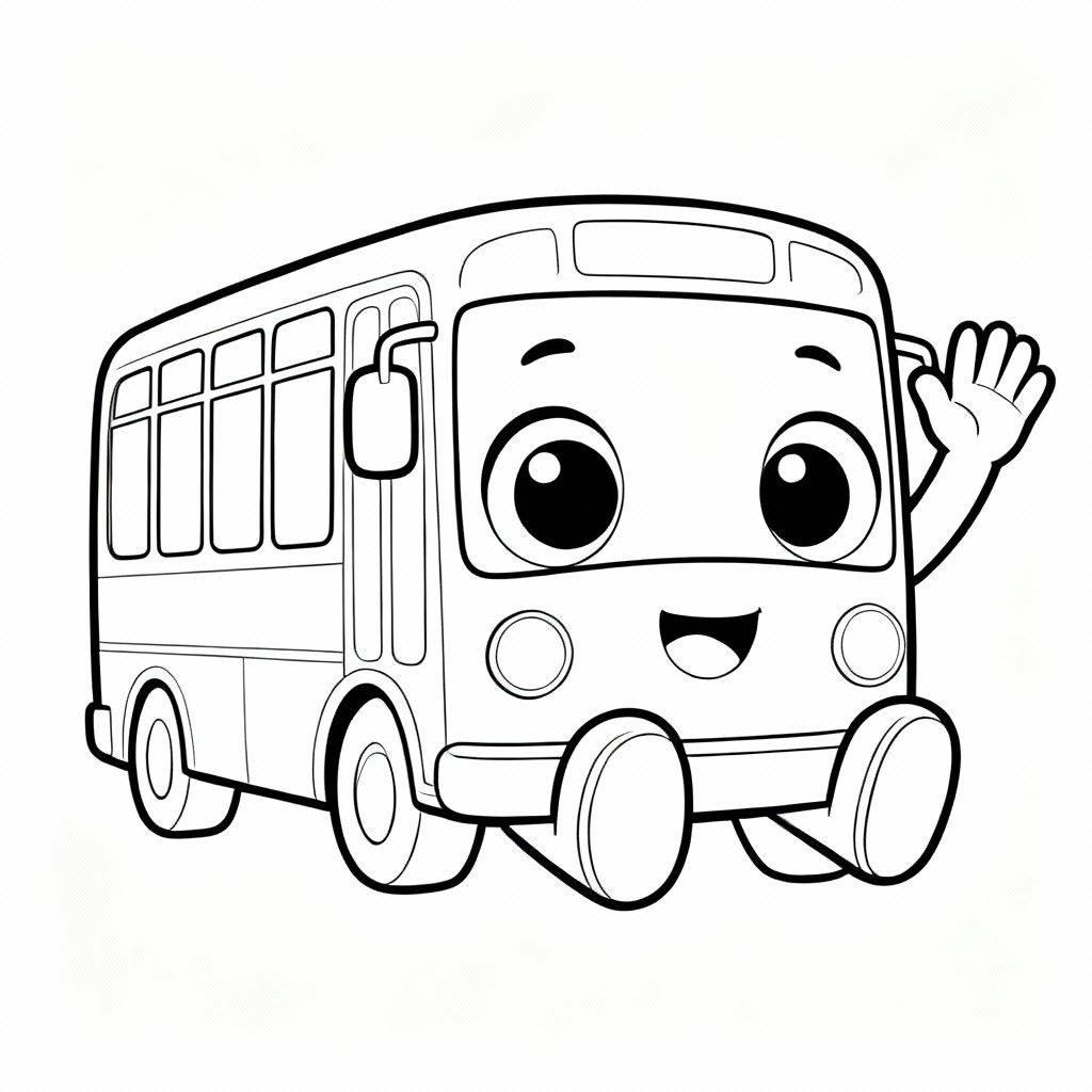 Sitting Bus Coloring Page
