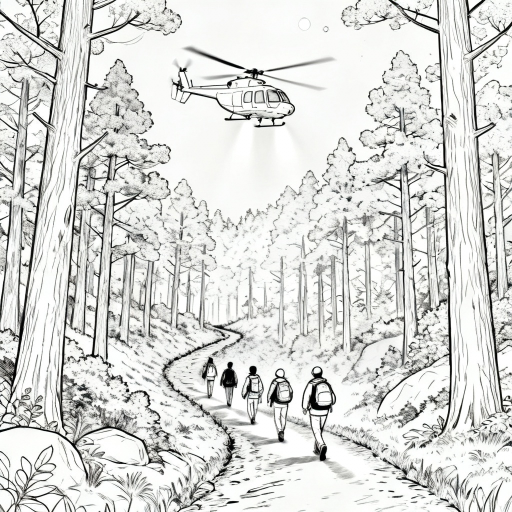Night Forest Coloring Page