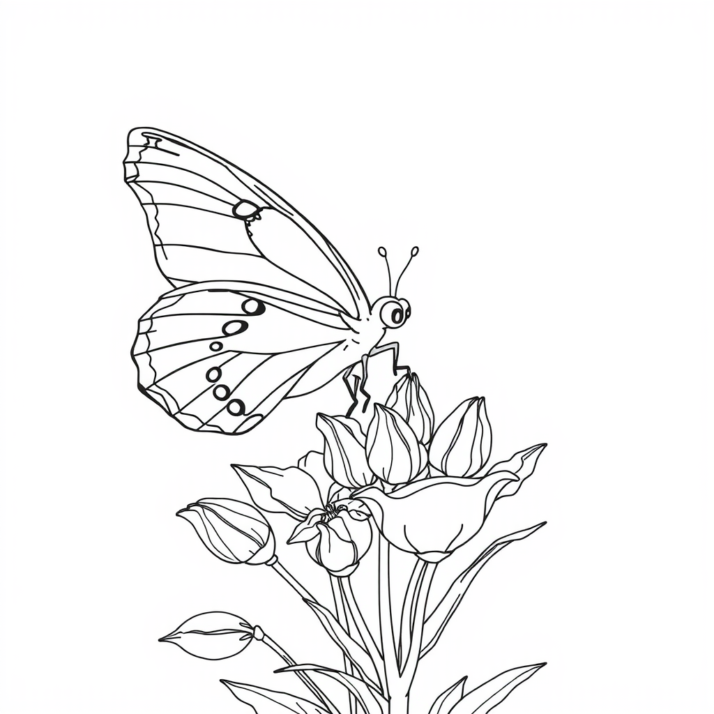 Bright Butterfly Coloring Page