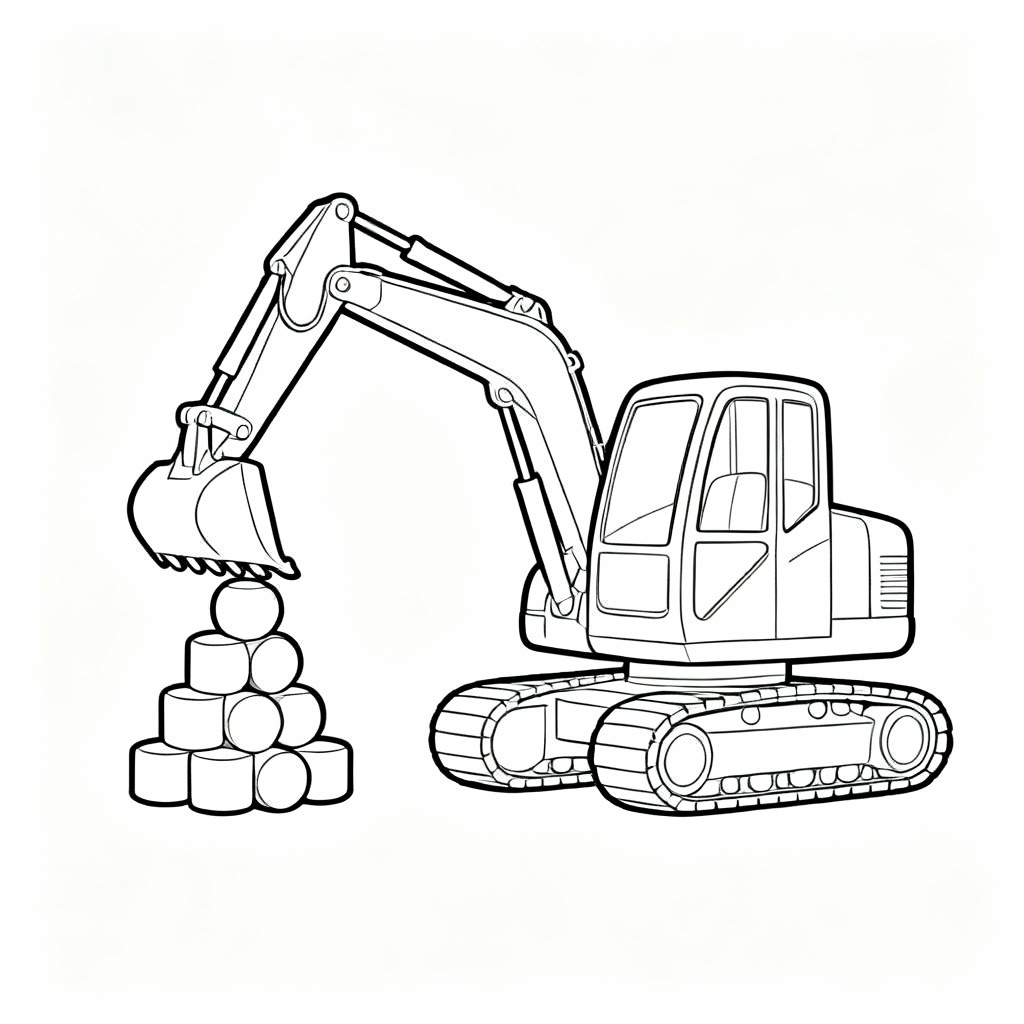 Excavator Tower Coloring Page