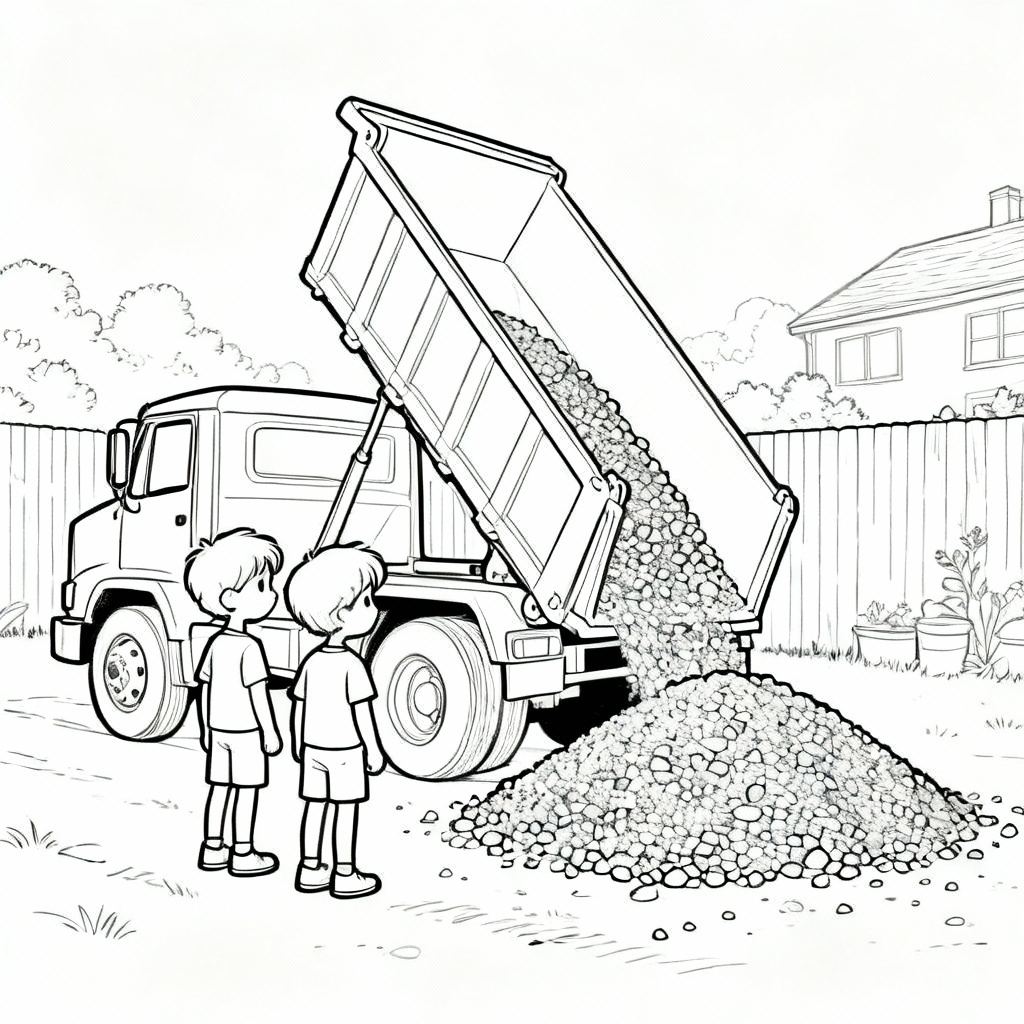 Happy Dump Truck Coloring Page
