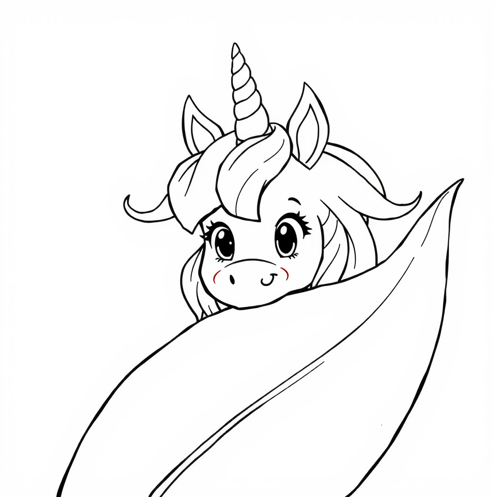 Delightful Unicorn Coloring Page