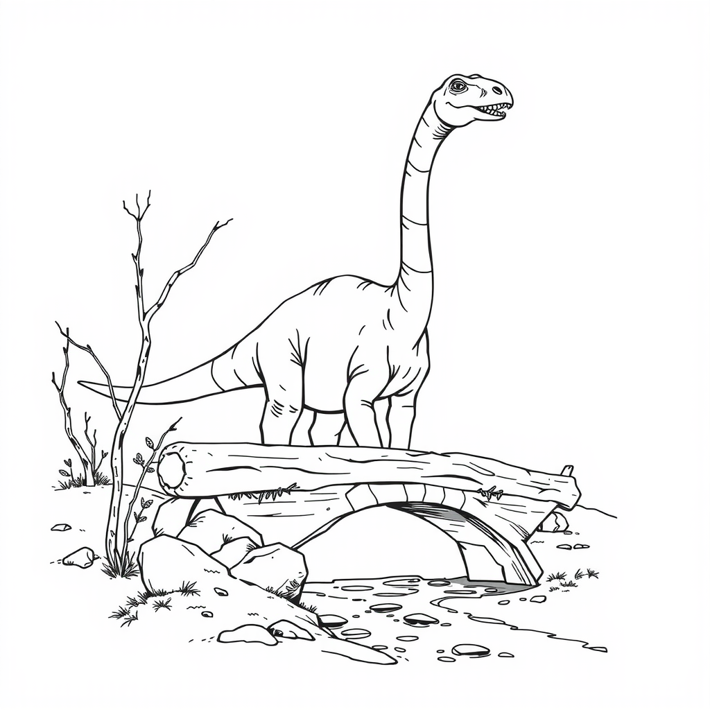 Brachiosaurus in Coloring Page