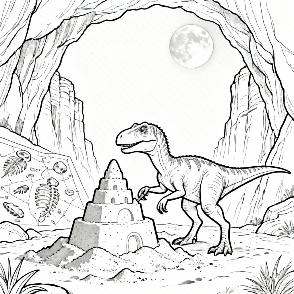 Raptor Canyon Coloring Page