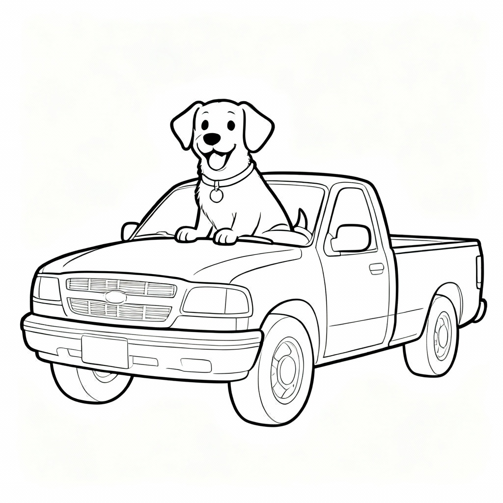Adopt a Dog Pickup Coloring Page