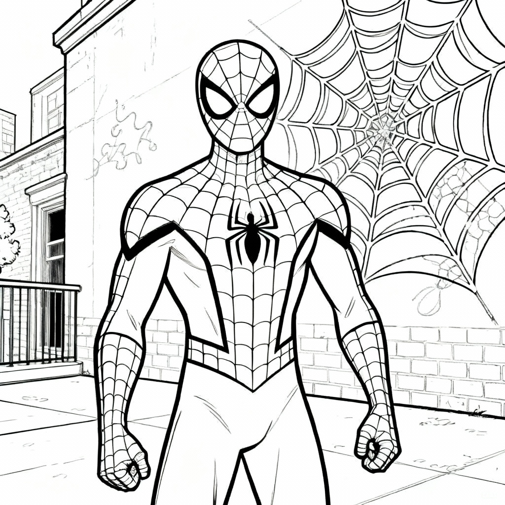 Spidey Web Coloring Page