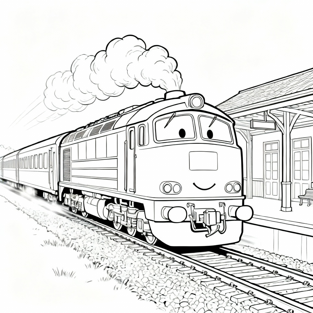 Diesel Train Coloring Page