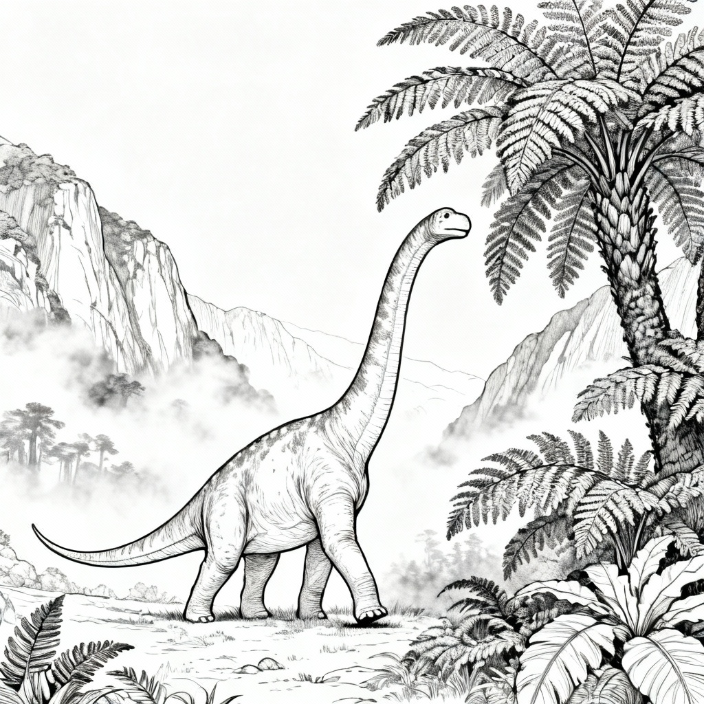 Longneck World Coloring Page