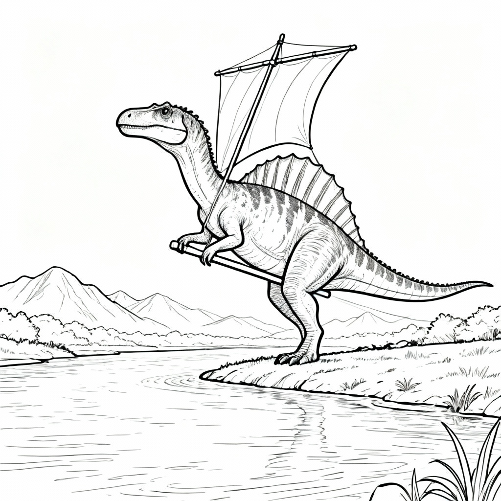 Spino in Jungle Coloring Page
