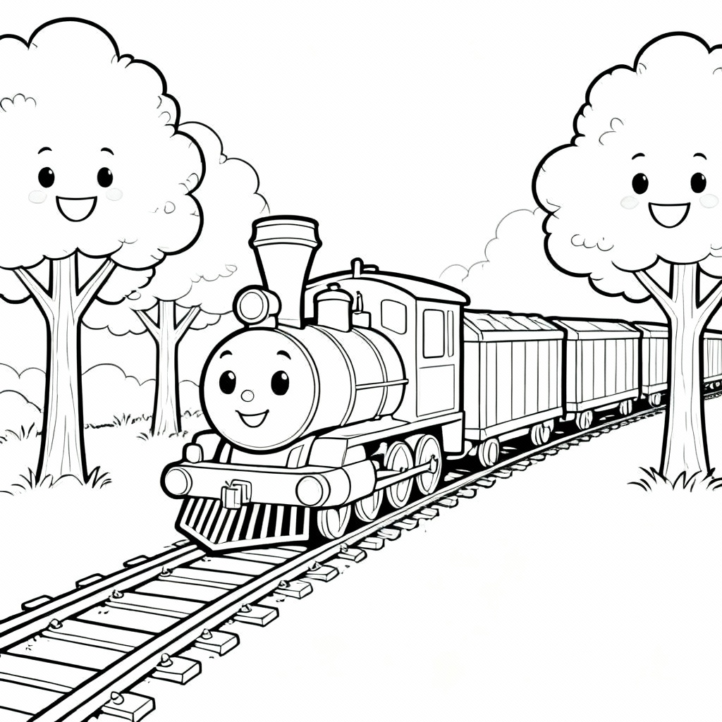 Steam Freight Coloring Page