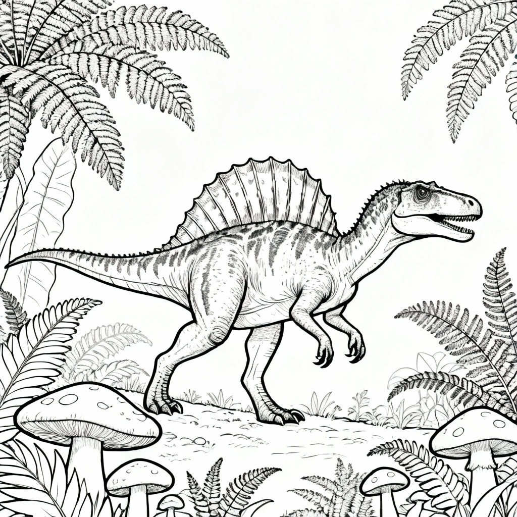 Spino at Lake Coloring Page