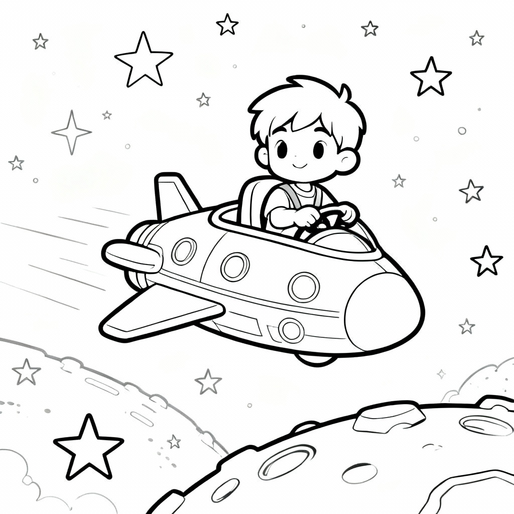 Galactic Quest Coloring Page