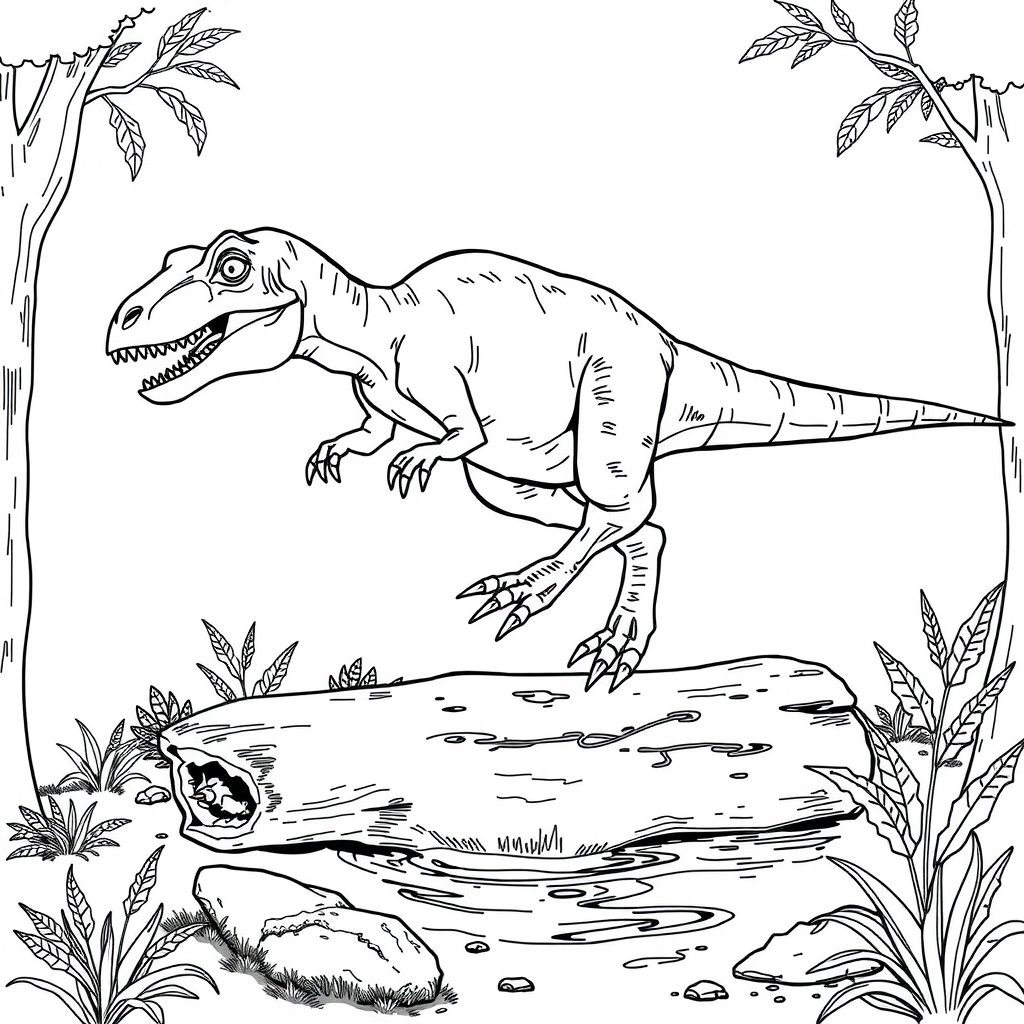 Velociraptor Hop Coloring Page