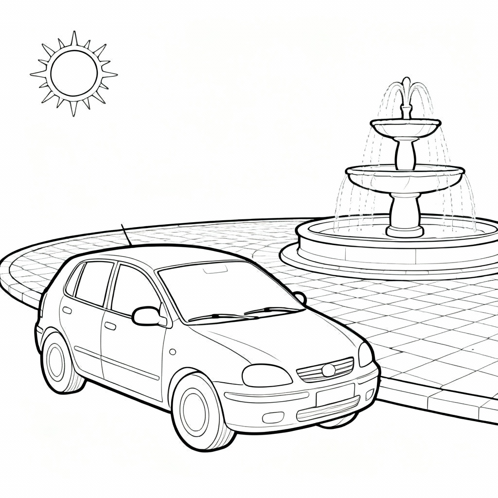 Park Car Coloring Page