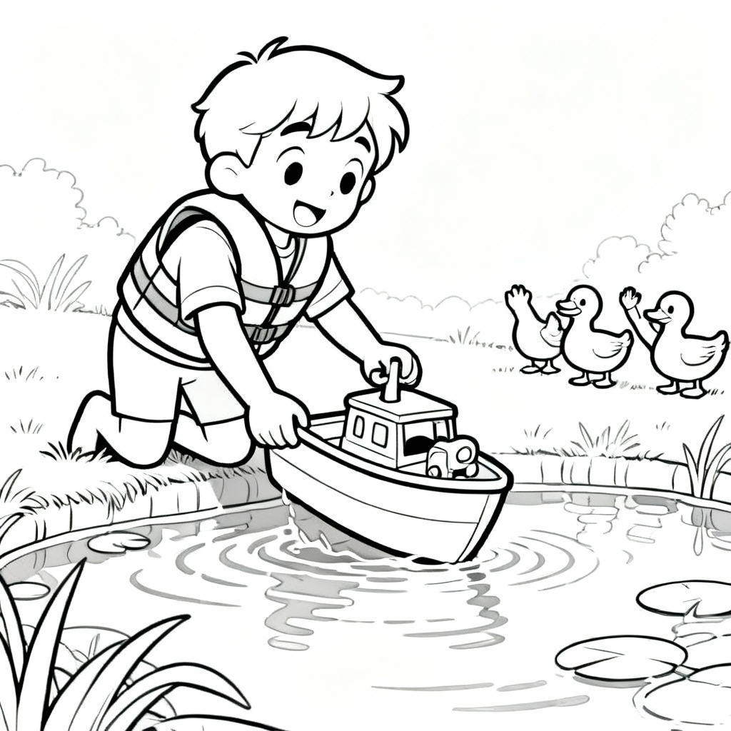 Water Rescue Hero Coloring Page