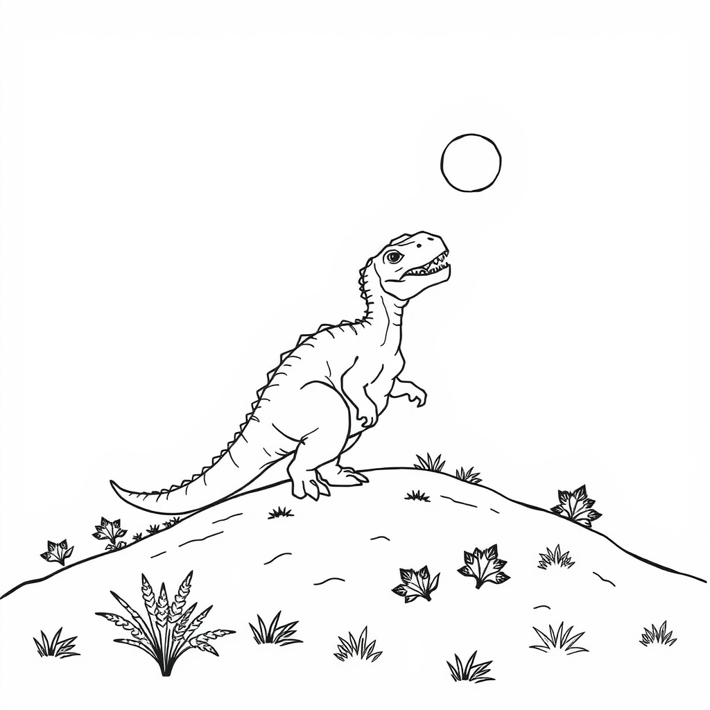 Playful Dinosaur Coloring Page