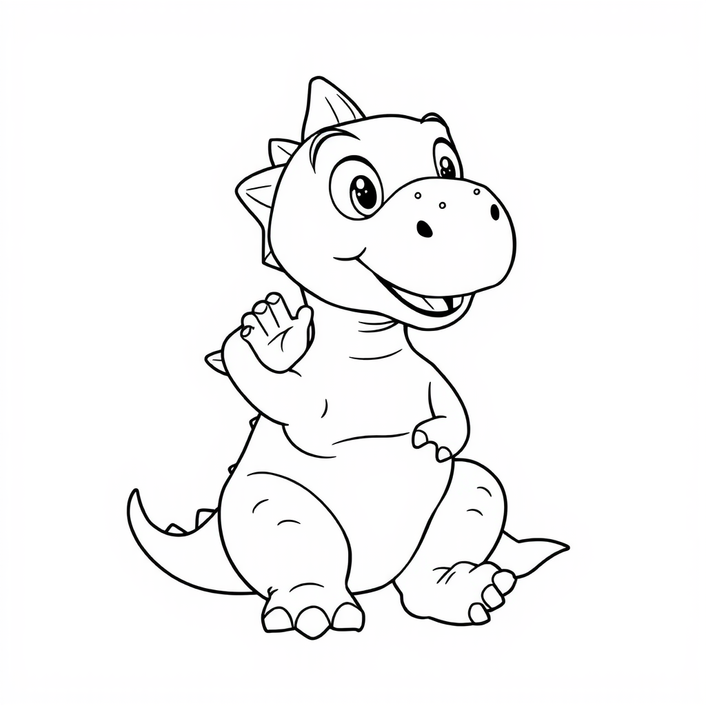 Cute Dinosaur Coloring Page