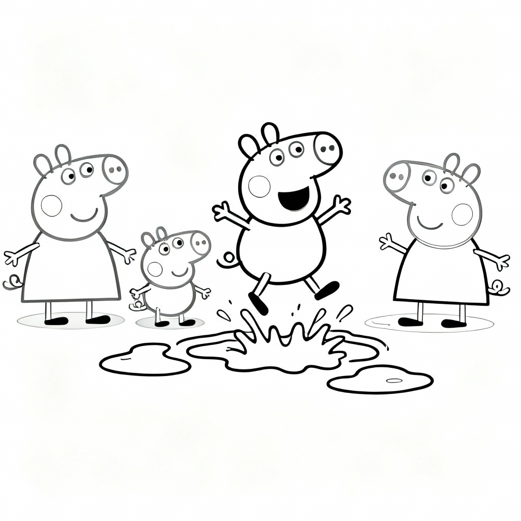 Peppa Puddle Coloring Page