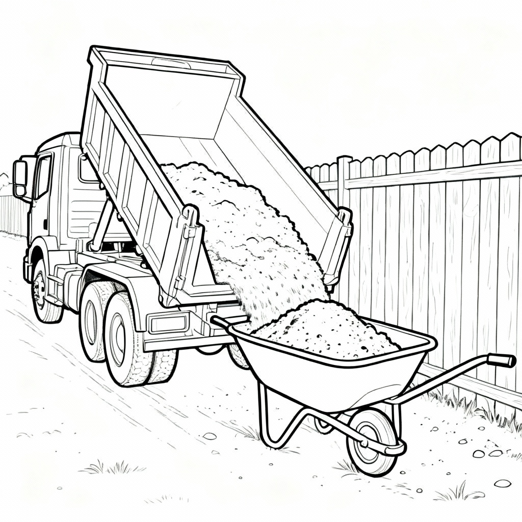 Big Dump Truck Coloring Page