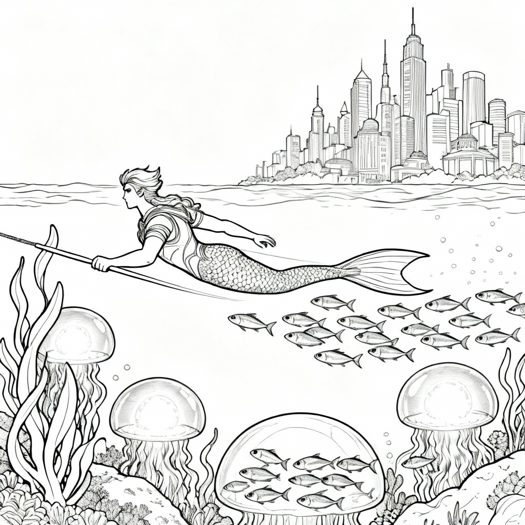 Sea Guardian Coloring Page