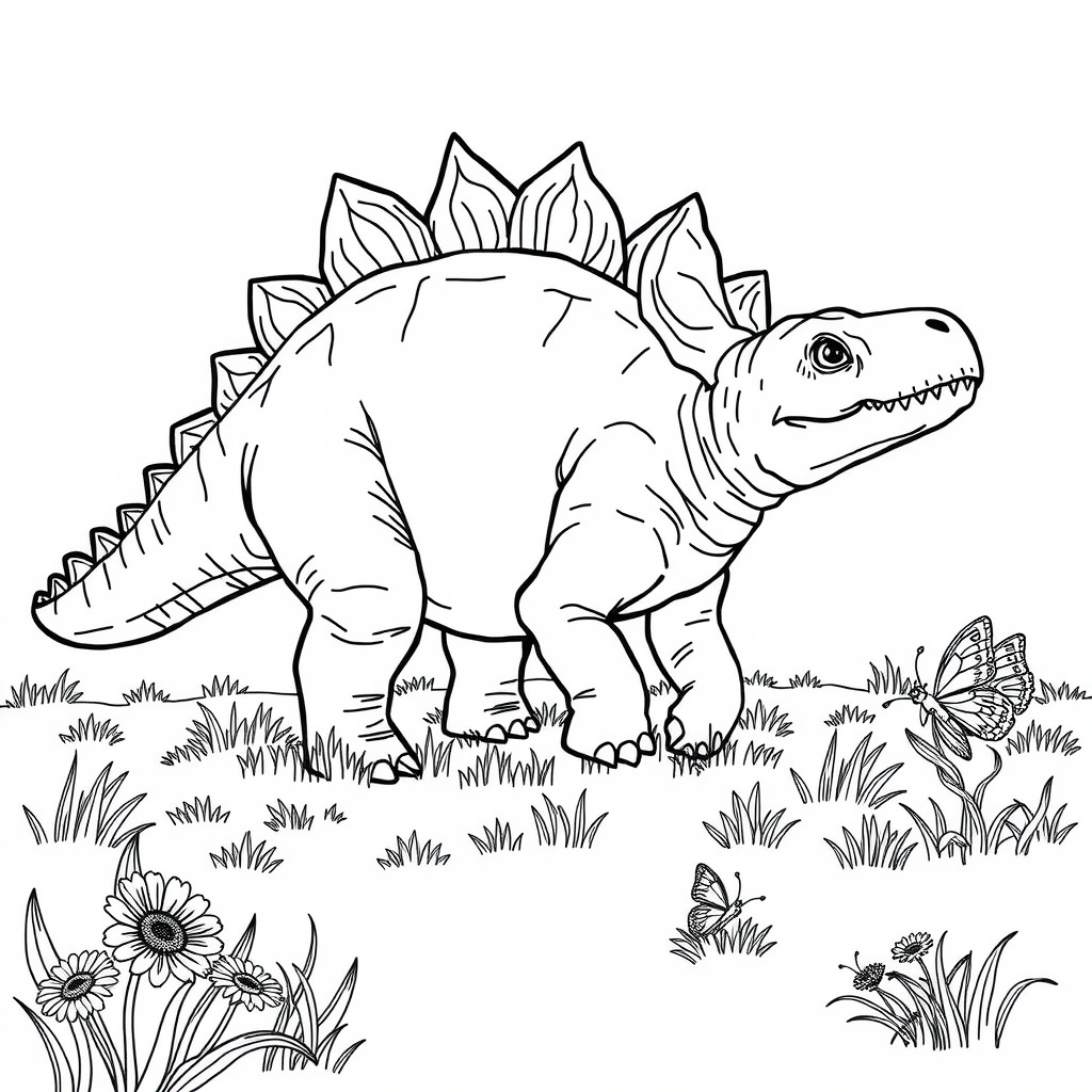 Dino Ankylosaurus Coloring Page