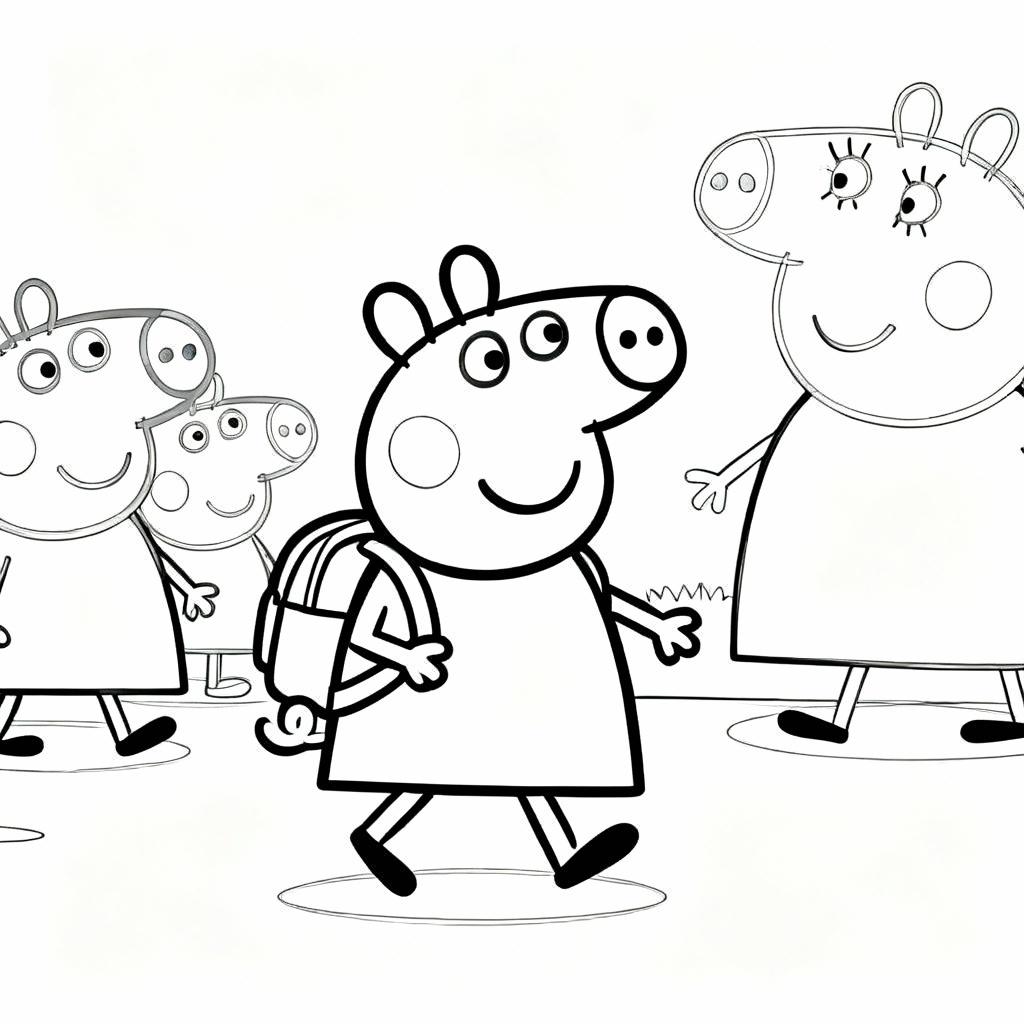 Peppa at School Coloring Page