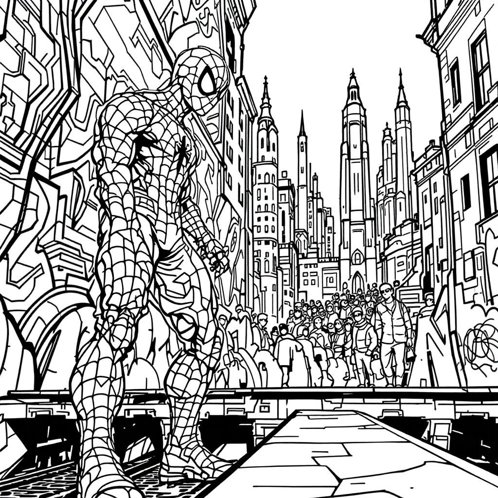 Happy Spider-Man Coloring Page