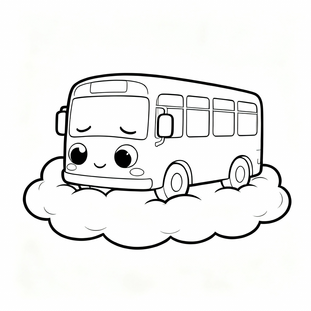 Sleeping Bus Coloring Page