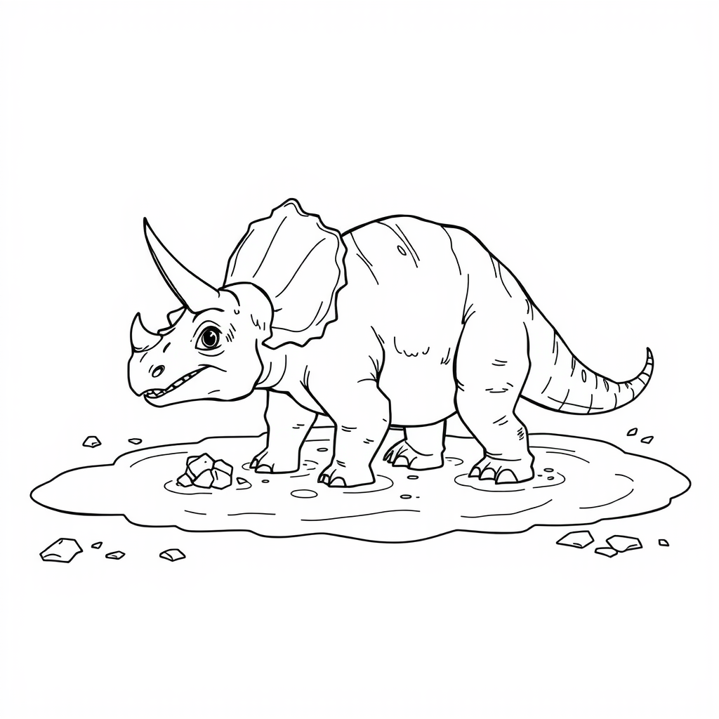 Triceratops Leaf Coloring Page