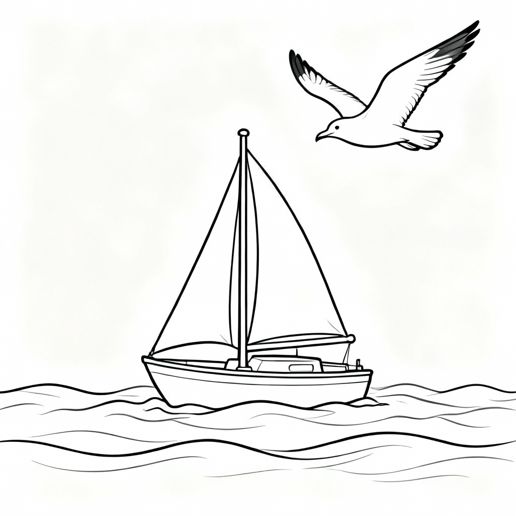 Sailboat Fun Coloring Page