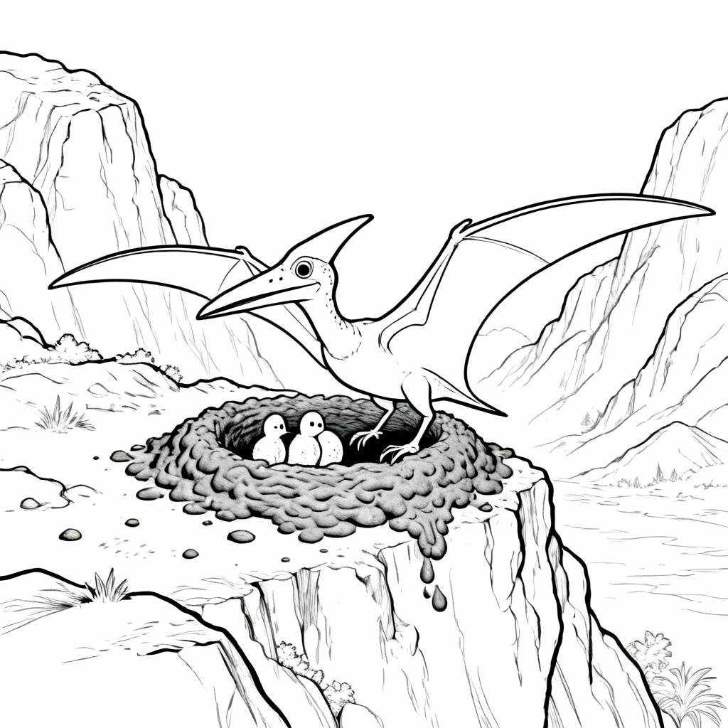 Mud Nest Ptero Coloring Page