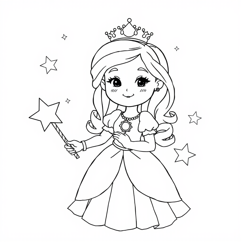 Delightful Princess Coloring Page