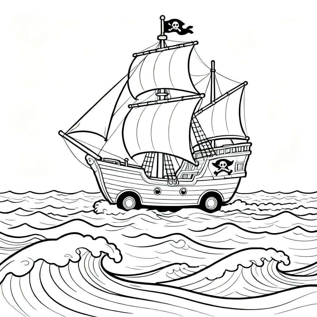Pirate Car Coloring Page