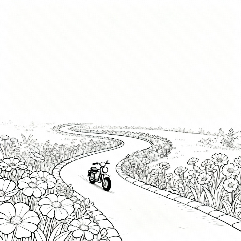 Tiny Motorcycle Coloring Page