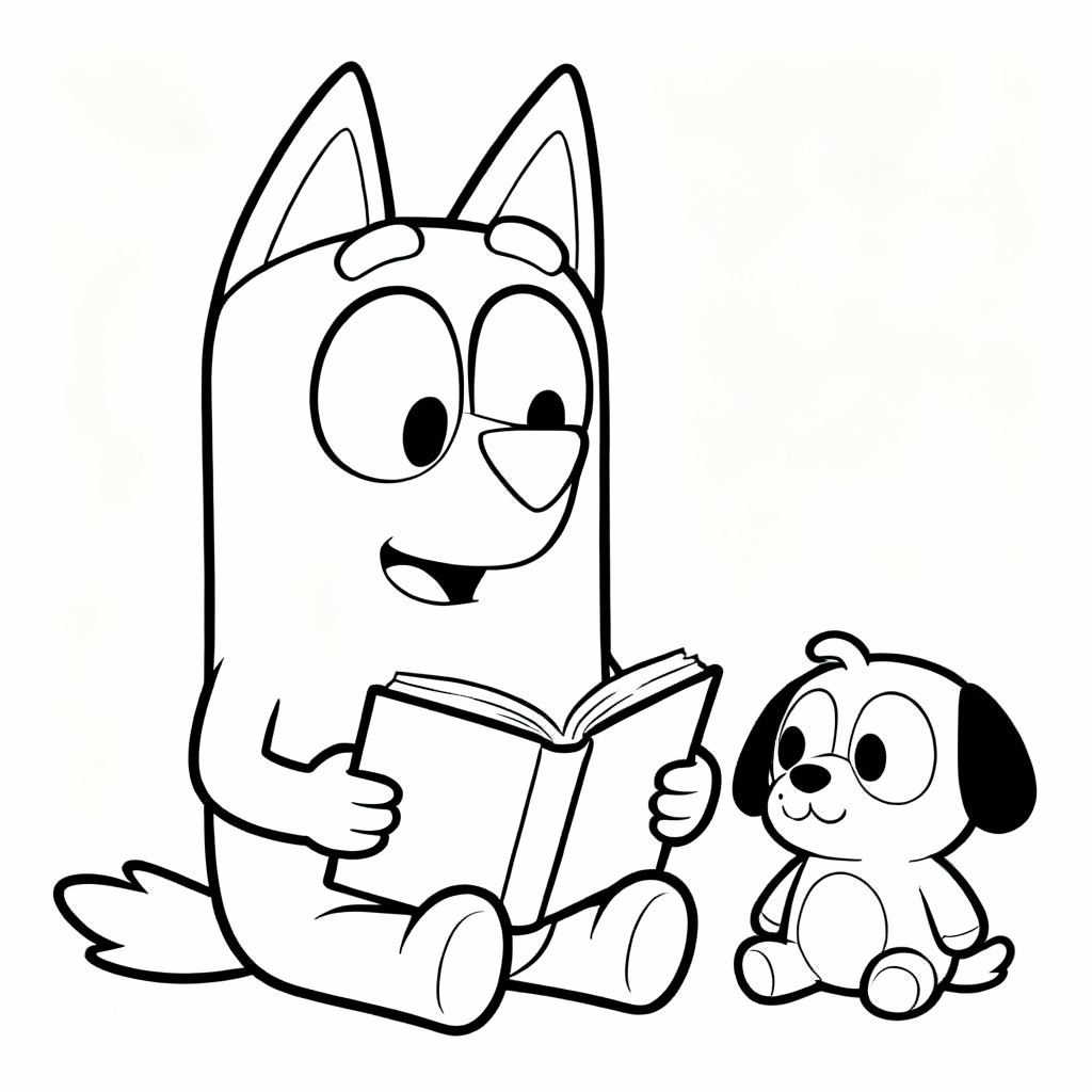 Bluey Bedtime Coloring Page